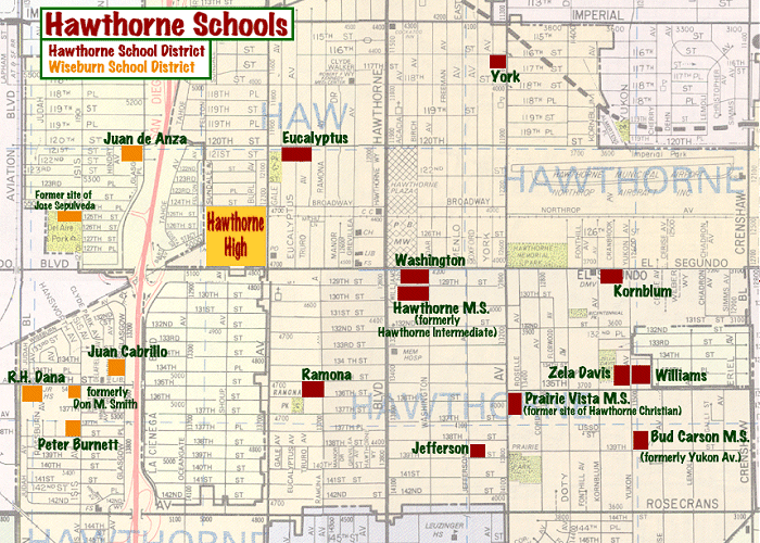 Map of Hawthorne Schools